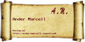 Ander Marcell névjegykártya